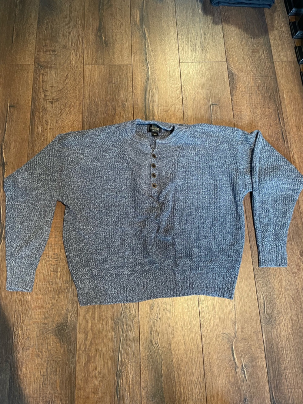 RedHead Men's Heather Blue Crewneck Henley Sweater